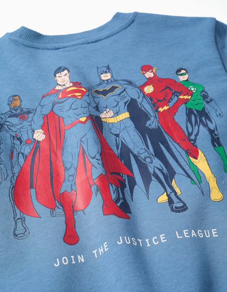 Sweat en coton peigné avec imprimés justice league Bleu 4 - vertbaudet enfant 