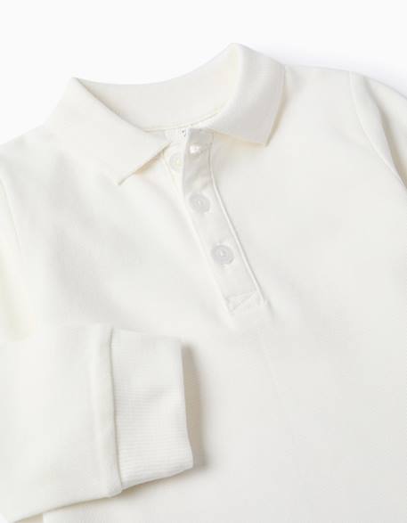 Polo à manches longues en coton Blanc+Bleu foncé+Vert foncé 3 - vertbaudet enfant 