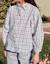 Chemise en coton à carreaux et manches bouffantes Vert clair 2 - vertbaudet enfant 