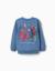 Sweat en coton peigné avec imprimés justice league Bleu 2 - vertbaudet enfant 