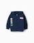 Sweat zippé en coton peigné à imprimé super friends Bleu foncé 1 - vertbaudet enfant 