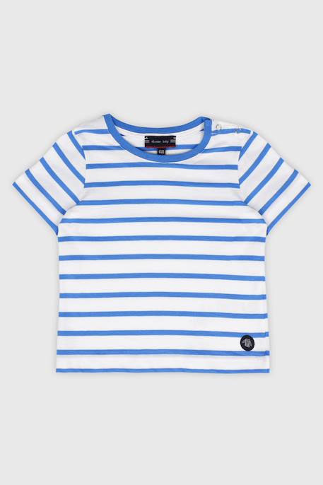 Ensemble pyjashort en coton bébé Blanc/blue saphir 2 - vertbaudet enfant 