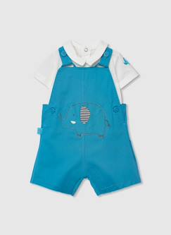 -Ensemble bébé salopette et t-shirt coton