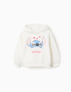 -Sweat en coton peigné à capuche et imprimé stitch