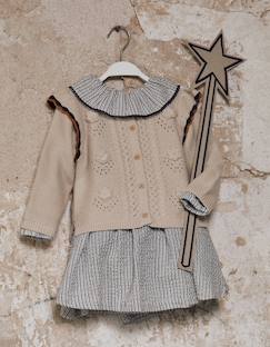 -Gilet en maille avec crochet et volants b&s