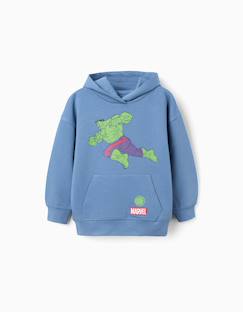 -Sweat en coton peigné à capuche et imprimé hulk