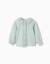 Chemise en coton à broderie anglaise et volants Bleu clair 1 - vertbaudet enfant 