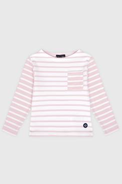 Garçon-T-shirt, polo, sous-pull-T-shirt-Marinière avec poche en coton épais enfant