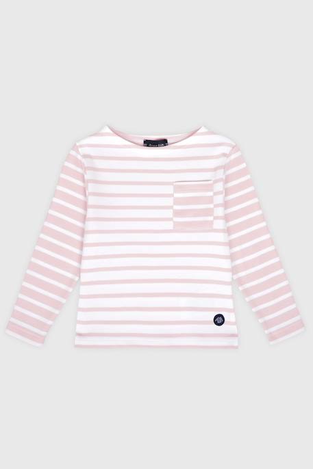 Marinière avec poche en coton épais enfant Blue saphir/blanc+Fairytale / blanc 3 - vertbaudet enfant 