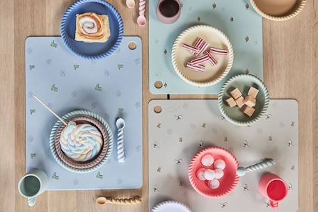 Set de table en sillicone Blanc et bleu+Bleu+Marron 2 - vertbaudet enfant 