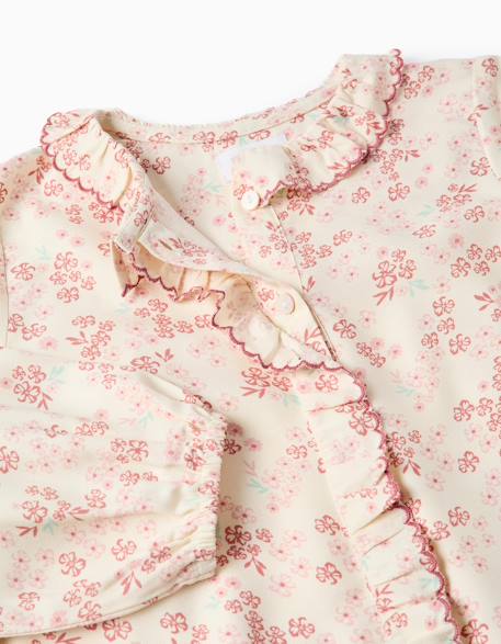 Blouse florale à manches longues et volants Blanc 3 - vertbaudet enfant 