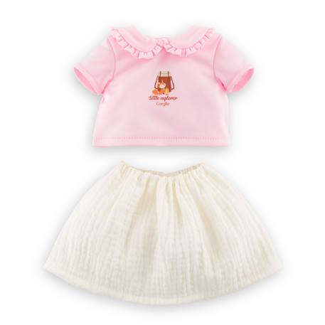 T-shirt & jupe 'petit explorateur' pour poupon 30 cm Rose 1 - vertbaudet enfant 