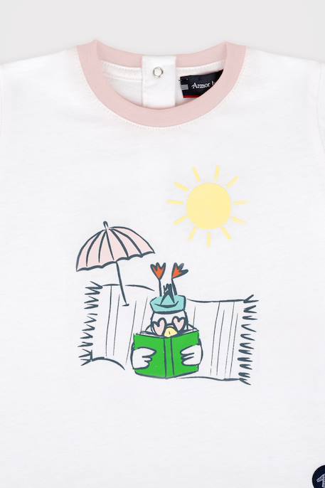 T-shirt en coton léger bébé Blanc/fairytale+Bleu 3 - vertbaudet enfant 