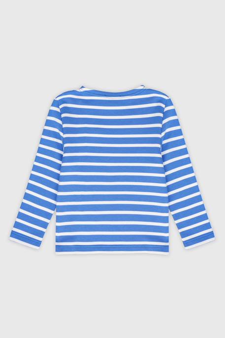 Marinière avec poche en coton épais enfant Blue saphir/blanc+Fairytale / blanc 2 - vertbaudet enfant 