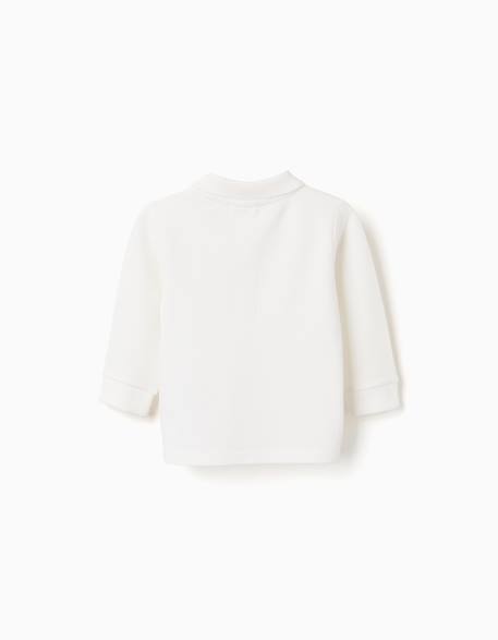 Polo à manches longues en coton Blanc+Bleu foncé+Vert foncé 2 - vertbaudet enfant 