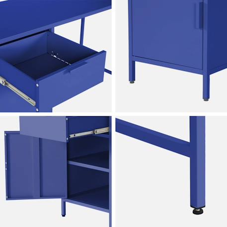 Bureau enfant acier laminé 1 tiroir Bleu+Noir 6 - vertbaudet enfant 
