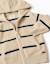 Gilet en maille à capuche et rayures Beige clair 3 - vertbaudet enfant 