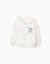 Sweat zippé en coton à capuche et imprimés stitch Blanc 1 - vertbaudet enfant 