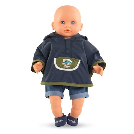 Poncho de pluie 'petit explorateur' pour poupon 30 cm Marine 2 - vertbaudet enfant 