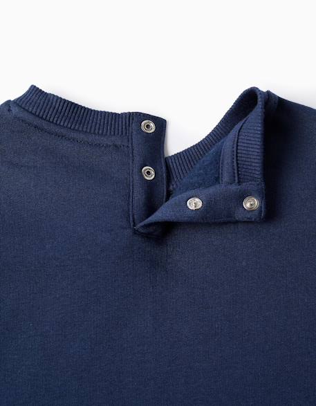 Sweat en coton peigné à imprimé super friends Bleu foncé 3 - vertbaudet enfant 