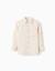 Chemise en lin à manches longues et rayures Beige 1 - vertbaudet enfant 
