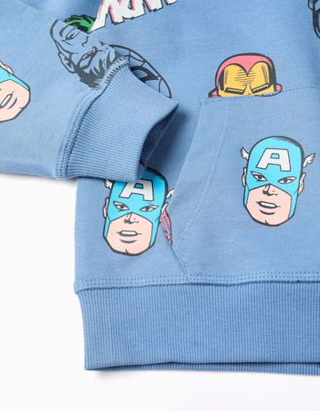 Sweat à capuche avec motif super-héros marvel Bleu 4 - vertbaudet enfant 