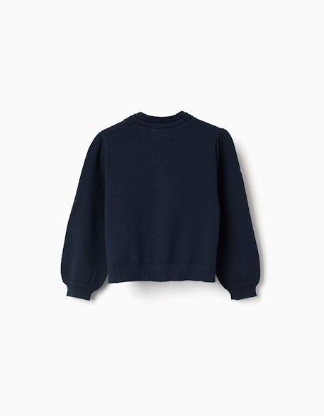 Cardigan en maille avec détails tressés Bleu+Rouge foncé 2 - vertbaudet enfant 