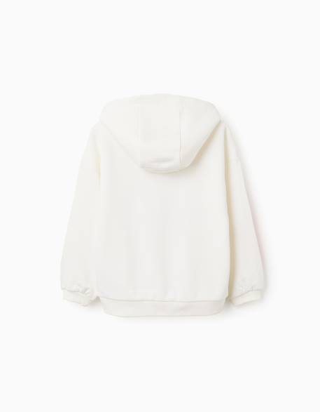 Sweat en coton peigné à capuche et imprimés stitch Blanc 2 - vertbaudet enfant 