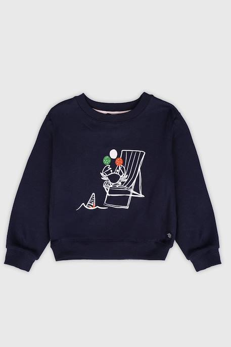 Garçon-Pull, gilet, sweat-Sweat en coton rustique enfant