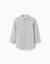 Chemise en coton à manches longues et rayures b&s Blanc 1 - vertbaudet enfant 