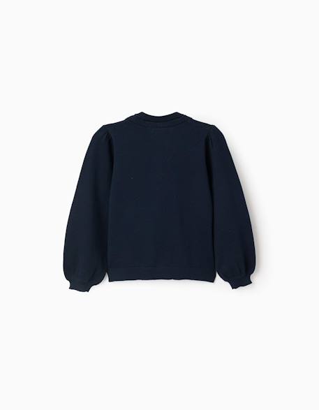 Cardigan en maille avec détails tressés Bleu foncé 2 - vertbaudet enfant 