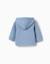Sweat zippé en coton à texture gaufrée et capuche Bleu clair 2 - vertbaudet enfant 