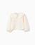 Blouse à manches ballon et appliqué floral Beige clair 1 - vertbaudet enfant 