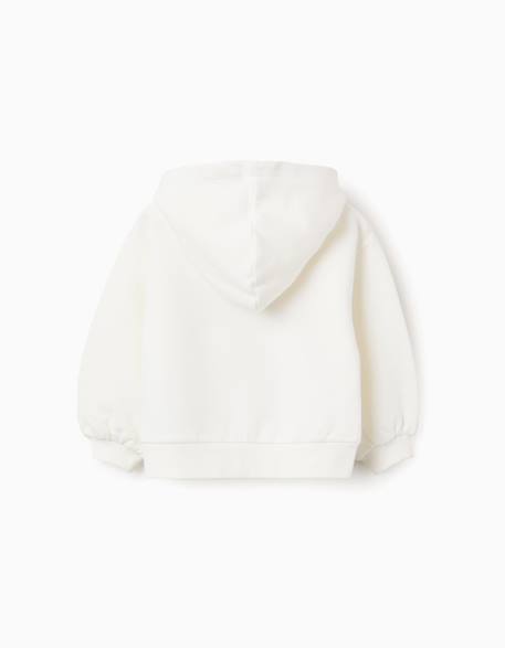 Sweat en coton peigné à capuche et imprimé stitch Blanc 2 - vertbaudet enfant 