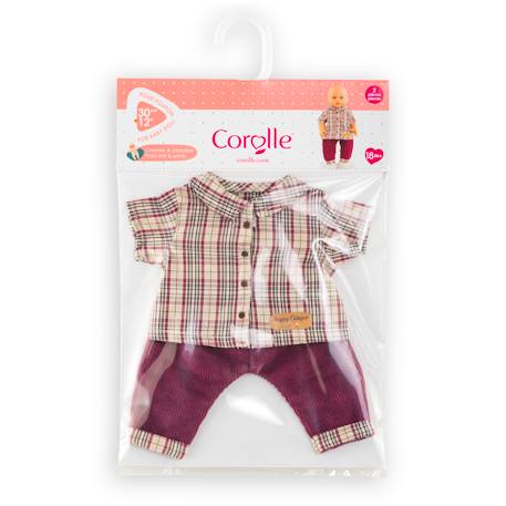 Chemise à carreaux & pantalon 'petit explorateur' pour poupon 30 cm Bordeaux 3 - vertbaudet enfant 