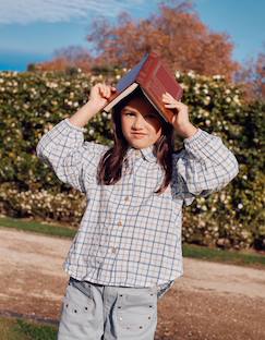 Chemise en coton à carreaux et manches bouffantes  - vertbaudet enfant