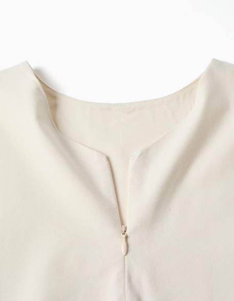 Blouse sans manches évasée à ourlet festonné Blanc 3 - vertbaudet enfant 