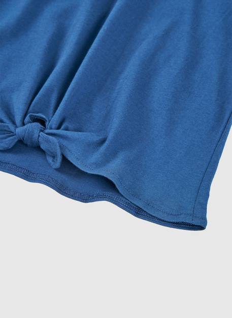 T-shirt fille bleu avec volants Bleu 4 - vertbaudet enfant 