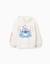 Sweat en coton peigné à capuche et imprimés stitch Blanc 1 - vertbaudet enfant 