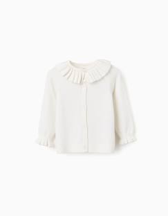 -Cardigan en maille avec col et poignets à volants