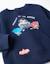 Sweat en coton peigné à imprimé super friends Bleu foncé 4 - vertbaudet enfant 