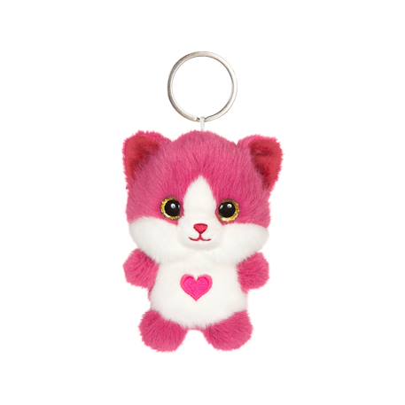 Porte-clés peluche chat doux pour enfant Rose 1 - vertbaudet enfant 