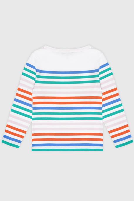 Marinière rayée en coton - blanc / blue saphir / ic 2 - vertbaudet enfant 