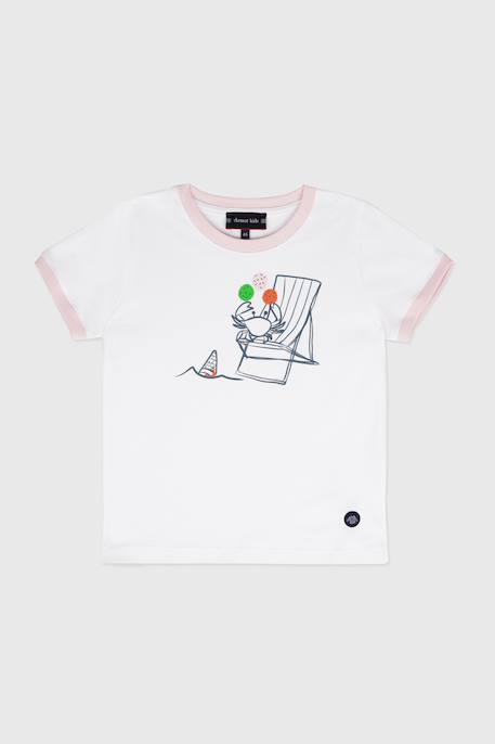 Fille-T-shirt, sous-pull-T-shirt en coton léger langoustine enfant