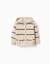 Gilet en maille à capuche et rayures Beige clair 1 - vertbaudet enfant 
