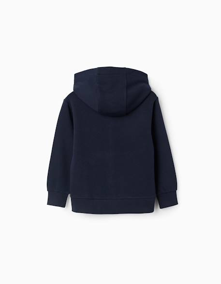 Sweat zippé avec capuche et poches Bleu foncé 2 - vertbaudet enfant 