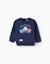 Sweat en coton peigné à imprimé super friends Bleu foncé 1 - vertbaudet enfant 