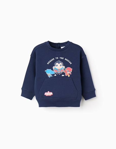 Bébé-Pull, gilet, sweat-Sweat-Sweat en coton peigné à imprimé super friends