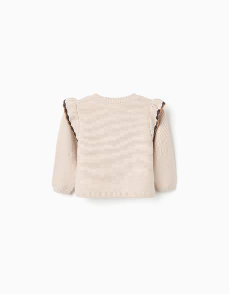 Gilet en maille avec crochet et volants b&s Beige clair 3 - vertbaudet enfant 