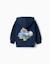 Sweat zippé en coton peigné à imprimé super friends Bleu foncé 2 - vertbaudet enfant 